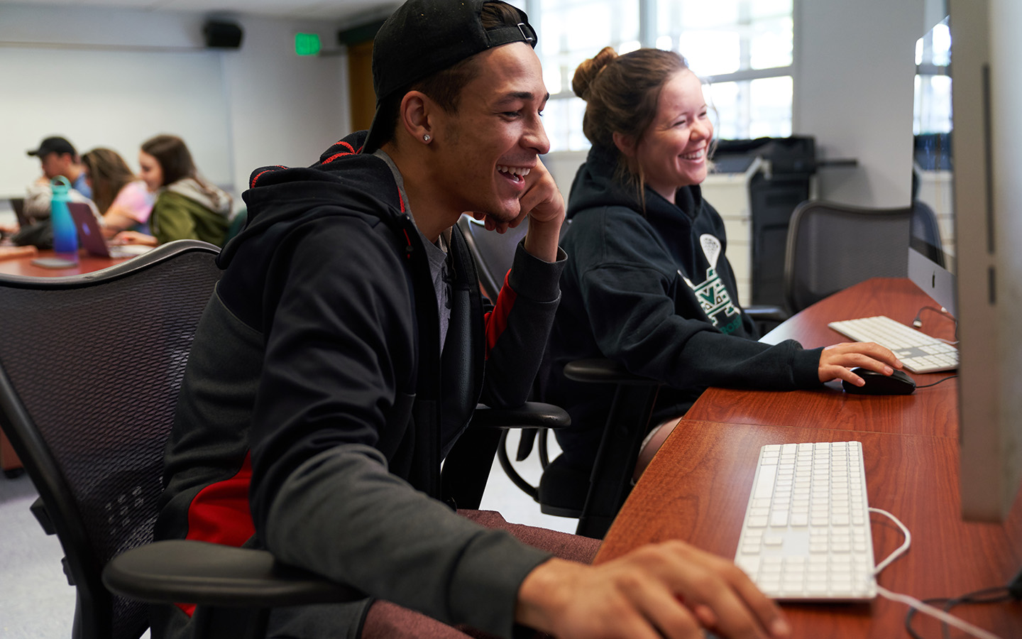 Students at computers
